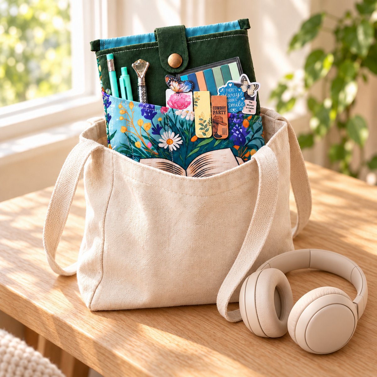 Green Blind Date With a Book Gift Set –  Reusable Book Sleeve Cover with Pockets (Copy)