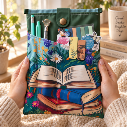 Green Blind Date With a Book Gift Set –  Reusable Book Sleeve Cover with Pockets (Copy)