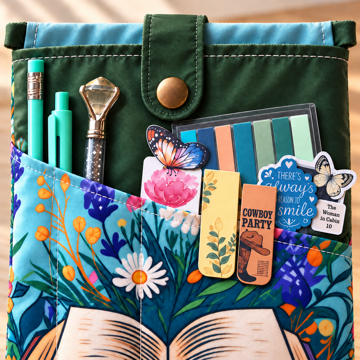 Green Blind Date With a Book Gift Set –  Reusable Book Sleeve Cover with Pockets (Copy)