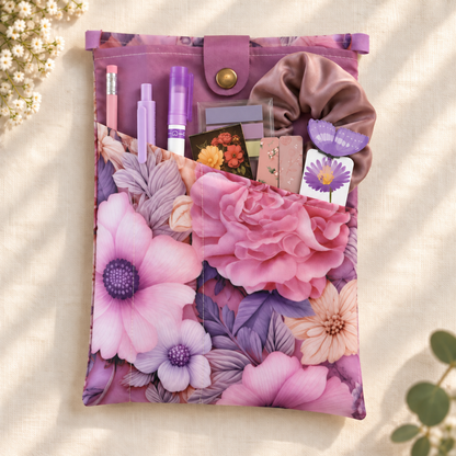 Purple Blind Date With a Book Gift Set –  Reusable Book Sleeve Cover with Pockets