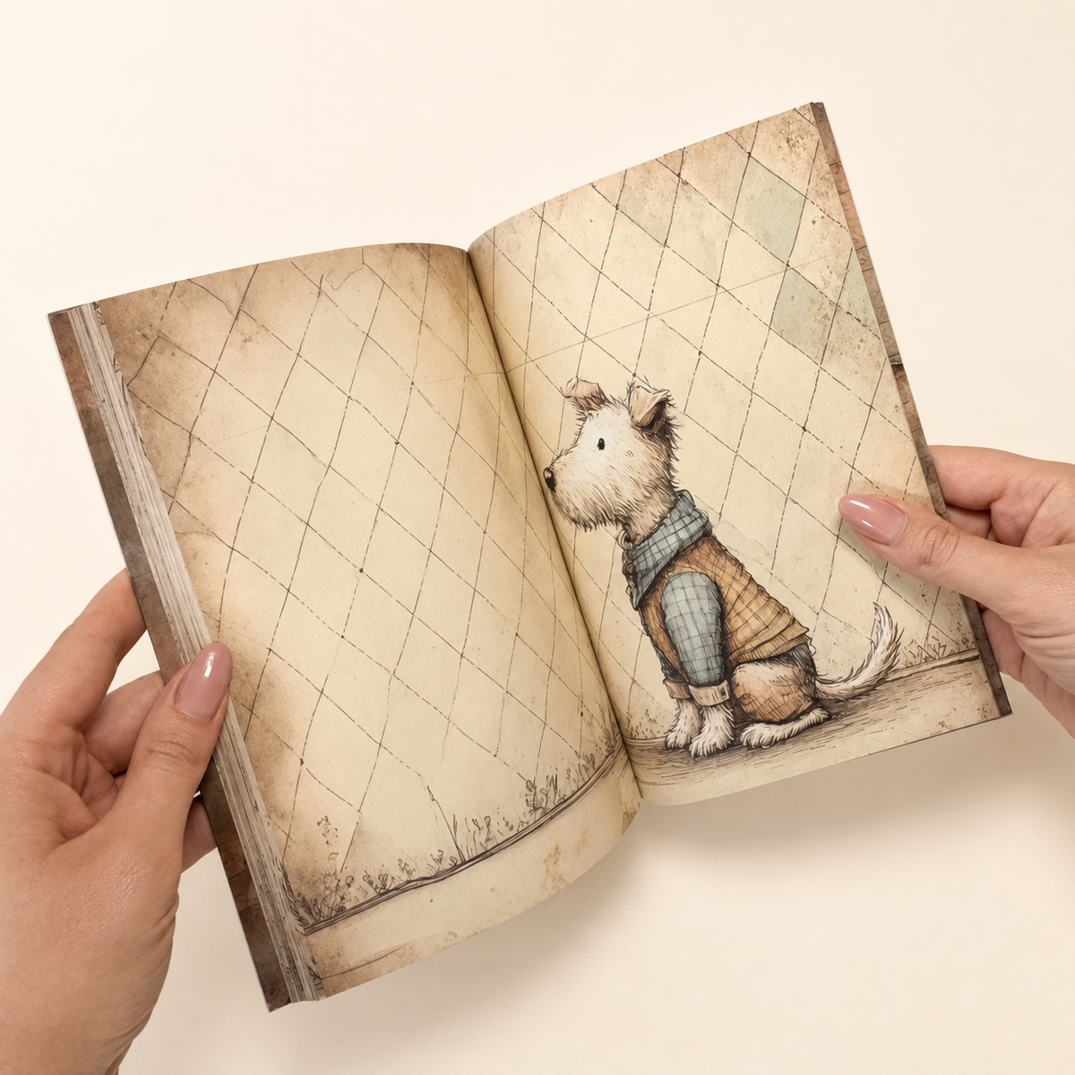 Vintage Dog Illustrated Journal & Diary Notebook Set, 13-Piece A5 Stationery Kit, 96 Unique Pages