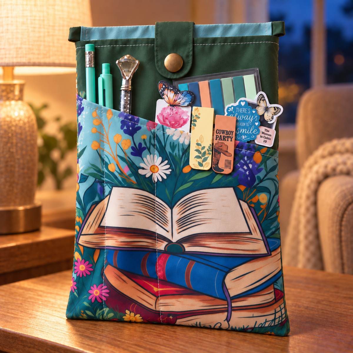 Green Blind Date With a Book Gift Set –  Reusable Book Sleeve Cover with Pockets (Copy)