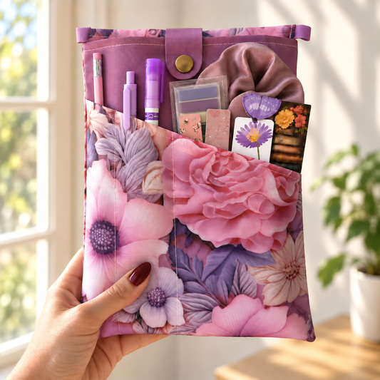 Purple Blind Date With a Book Gift Set –  Reusable Book Sleeve Cover with Pockets