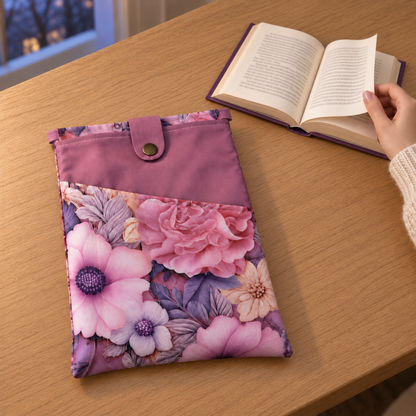 Purple Blind Date With a Book Gift Set –  Reusable Book Sleeve Cover with Pockets